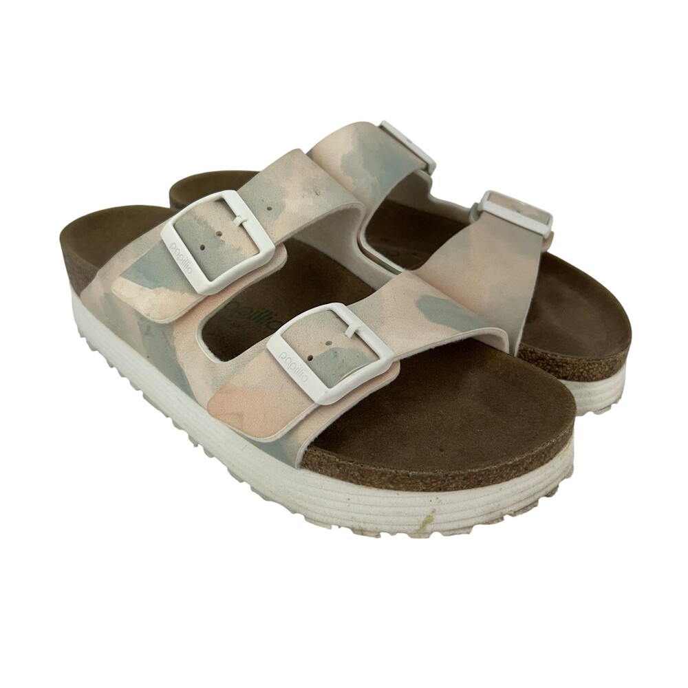 Papillio Birkenstock Sandals Shoes Womens Size 8 Arizona Grooved Platform Camo